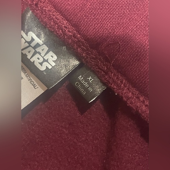 Star Wars Pants Women Burgandy Baby Yoda Christmas Soft Lounge XL Wide Leg NEW - Picture 7 of 8